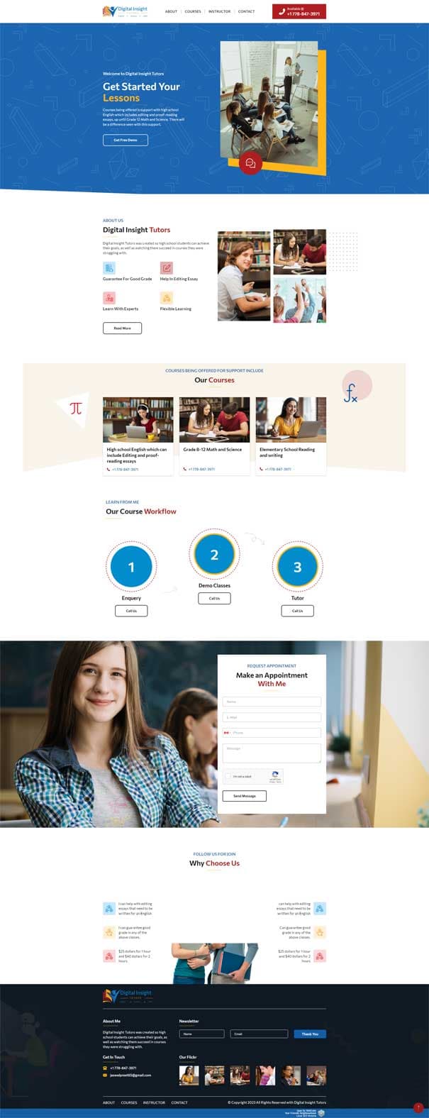 Digital Insight Tutors website