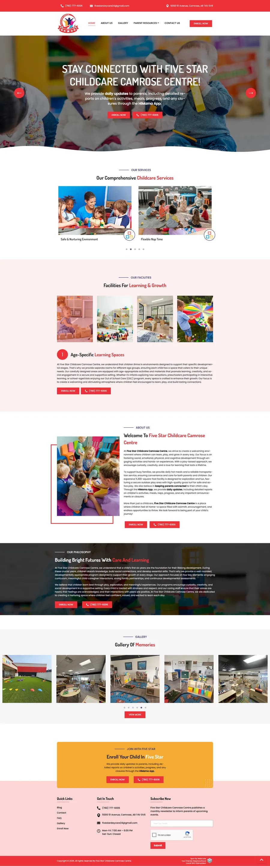 Five Star Day Care website