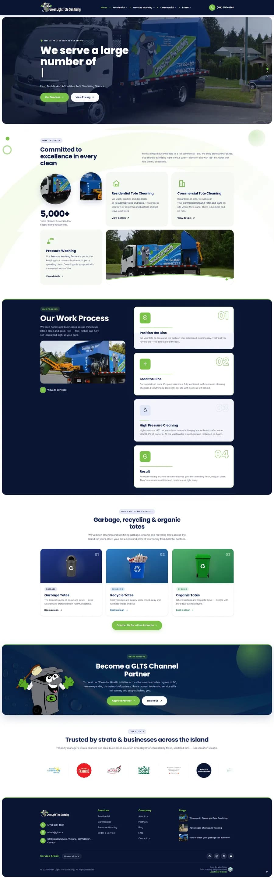 GreenLight Tote Sanitizing website