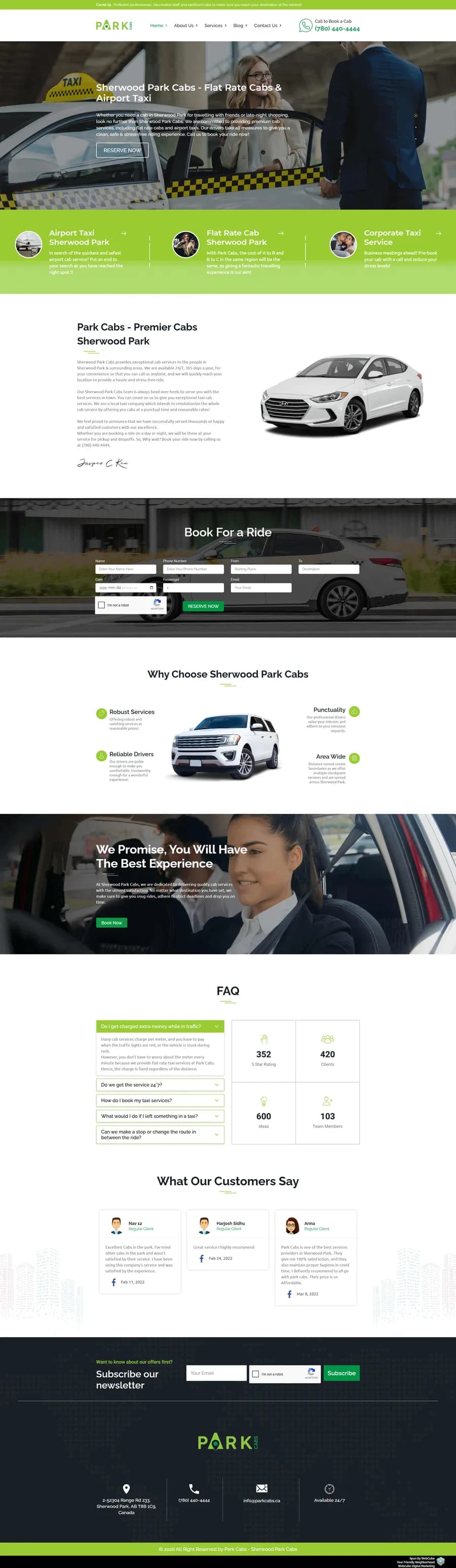 Park Cabs website