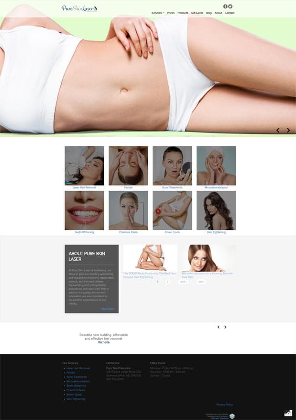 Pure Skin Laser website