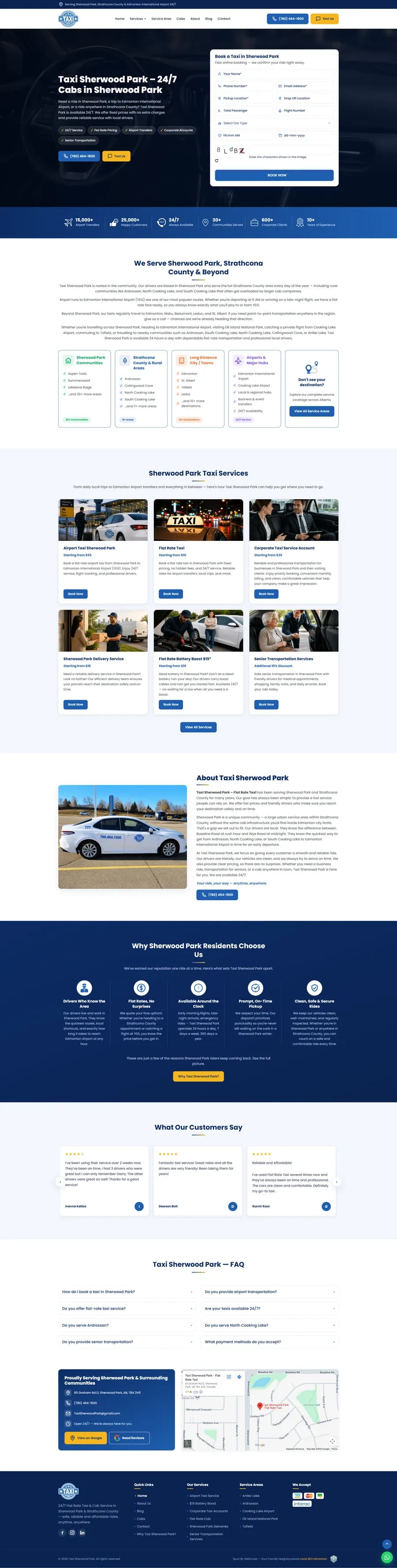 Taxi Sherwood Park website