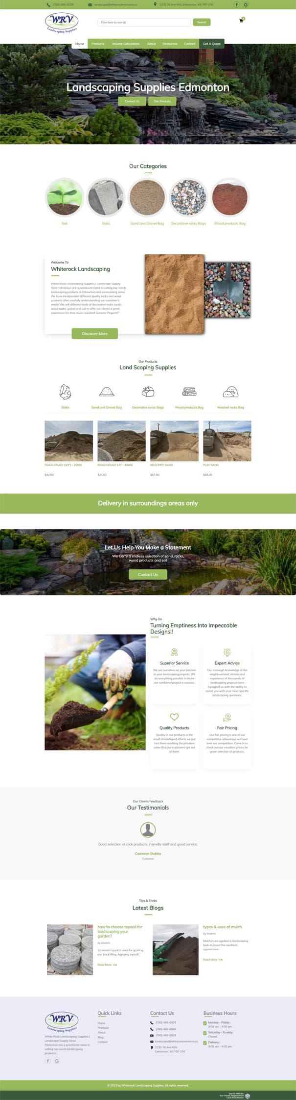 White Rock Landscape website