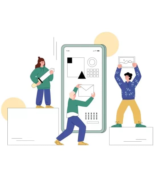 Illustration of mobile application development