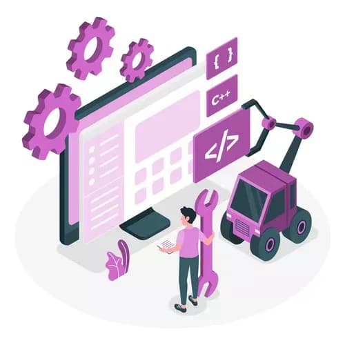 Illustration of website maintenance and hosting