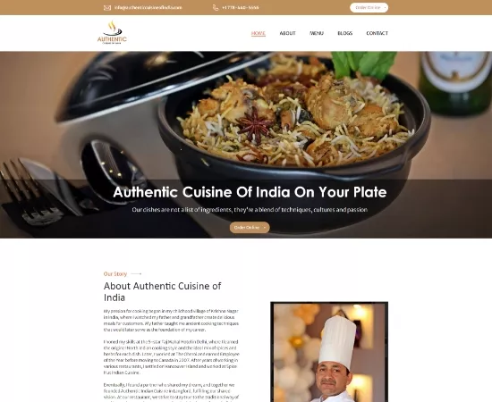 Authentic Cuisine Of India